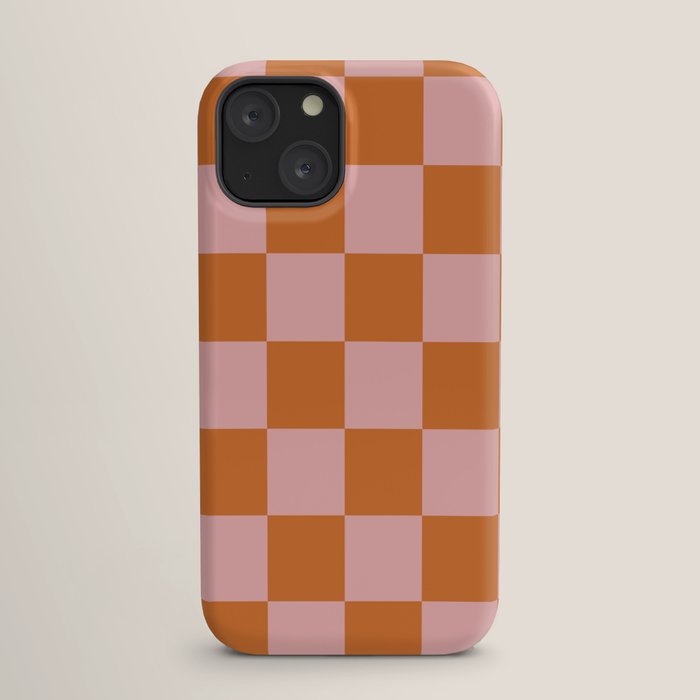 Checkerboard Check Pattern in Pink and Orange iPhone Case Gallery Image 17