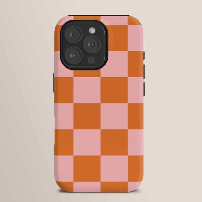Checkerboard Check Pattern in Pink and Orange iPhone Case Gallery Image 15