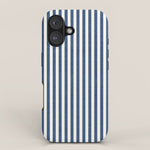 Pinstripe in Navy Blue iPhone Case Gallery Image 1