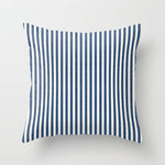 Pinstripe in Navy Blue Throw Pillow Gallery Image 1