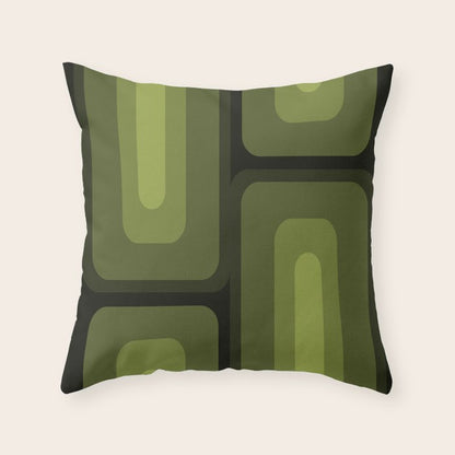 Mid Century Modern Long Rectangles Dark Olive Green Throw Pillow Gallery Image 6