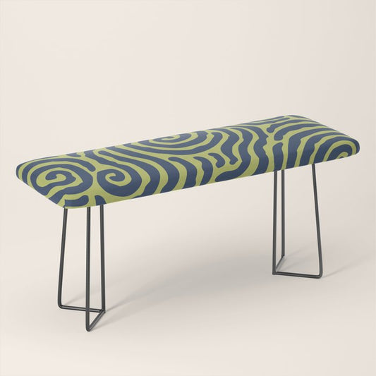 Ripple Effect Pattern Blue and Chartreuse Bench Gallery Image 1