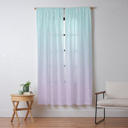 turquoise and lavender pastel bokeh effect ombre gradient Window Curtain Gallery Image 9