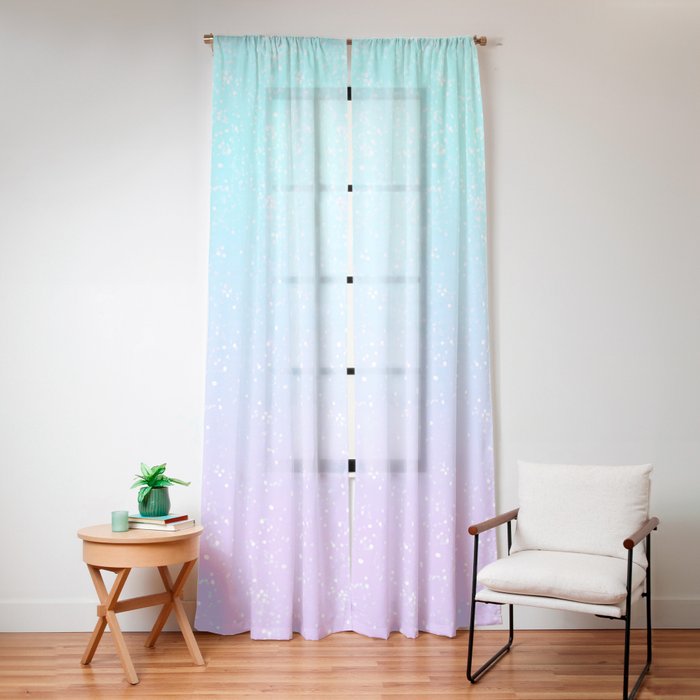turquoise and lavender pastel bokeh effect ombre gradient Window Curtain Gallery Image 12
