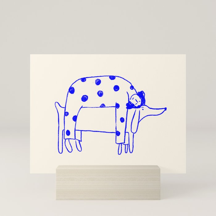 Blue Good Doggo Mini Art Print Gallery Image 5