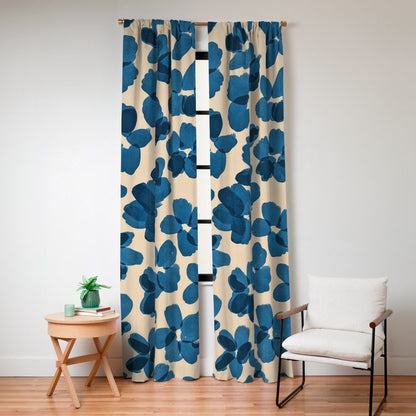 Deep Blue Flowers Window Curtain Gallery Image 8