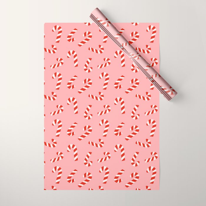 Candy Canes - Pink Wrapping Paper Gallery Image 1