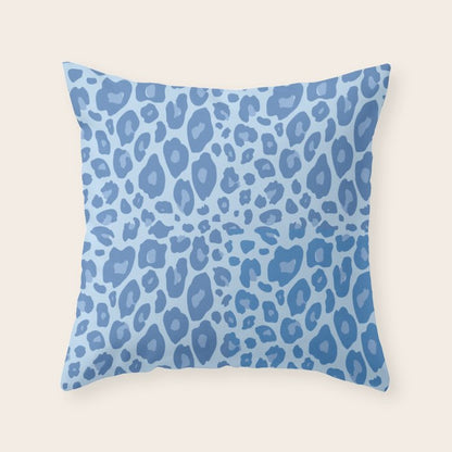 ultra bold leopard blue pastel Throw Pillow Gallery Image 4