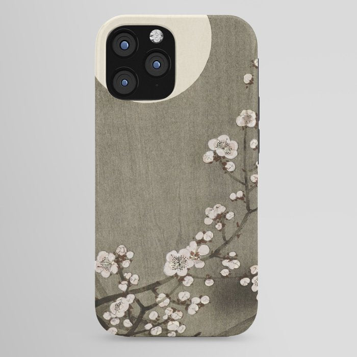 Blossoming plum tree at full moon - Vintage Japanese Woodblock Print Art iPhone Case Gallery Image 44