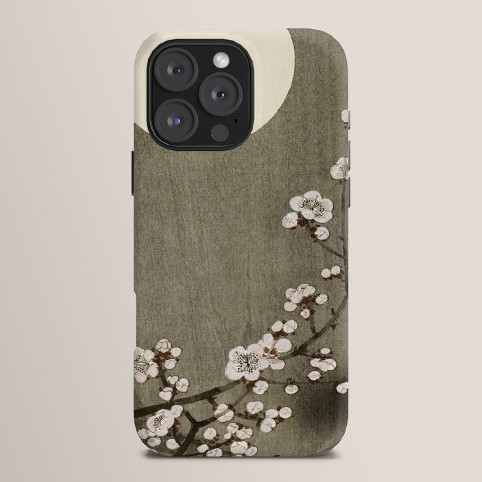 Blossoming plum tree at full moon - Vintage Japanese Woodblock Print Art iPhone Case Gallery Image 16