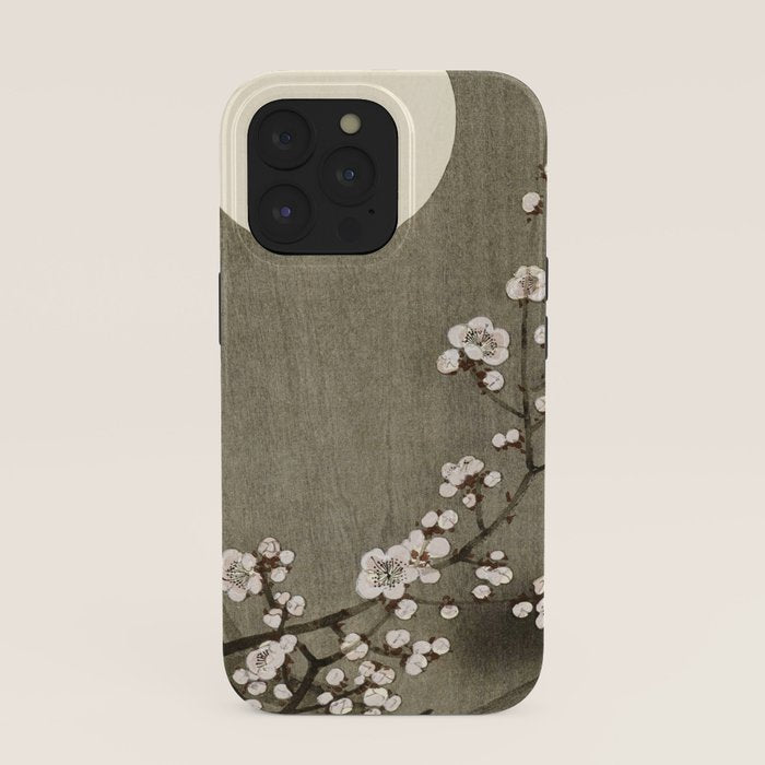 Blossoming plum tree at full moon - Vintage Japanese Woodblock Print Art iPhone Case Gallery Image 39