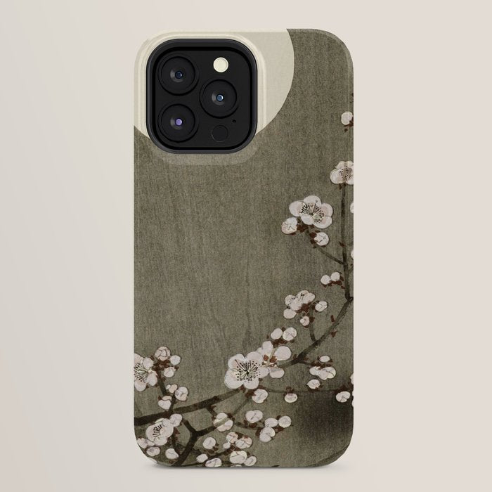 Blossoming plum tree at full moon - Vintage Japanese Woodblock Print Art iPhone Case Gallery Image 24
