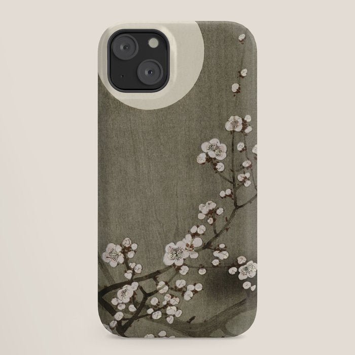 Blossoming plum tree at full moon - Vintage Japanese Woodblock Print Art iPhone Case Gallery Image 18