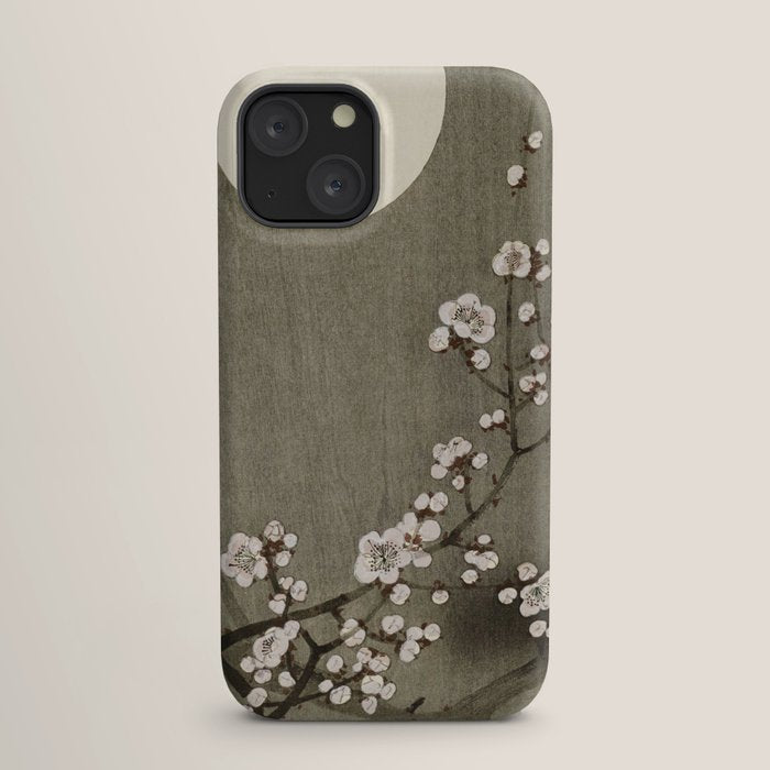 Blossoming plum tree at full moon - Vintage Japanese Woodblock Print Art iPhone Case Gallery Image 17
