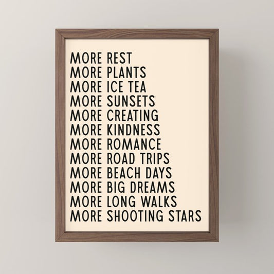 More - Modern Typography Print Mini Art Print Gallery Image 2