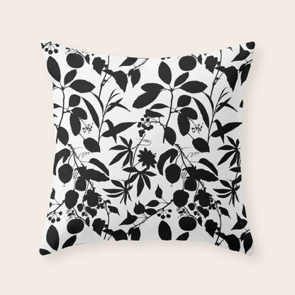 Exotic Passionflower Bold Botanical Silhouettes Throw Pillow Gallery Image 2