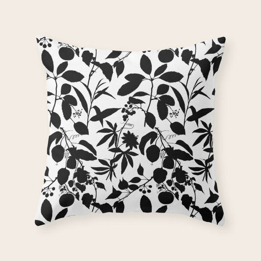 Exotic Passionflower Bold Botanical Silhouettes Throw Pillow Gallery Image 2