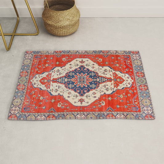 North And South Vine Red Medallion Kazak Persian Rug Rug Gallery Image 1