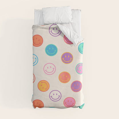 Retro Rainbow Smiling Faces Pattern Duvet Cover Gallery Image 4