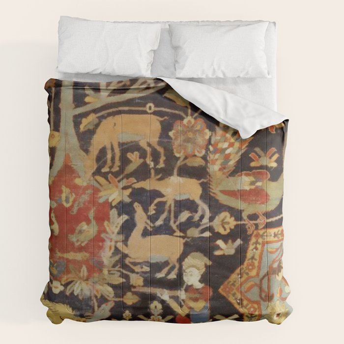 Mantes Antique Persian Animal Rug Print Comforter Gallery Image 2