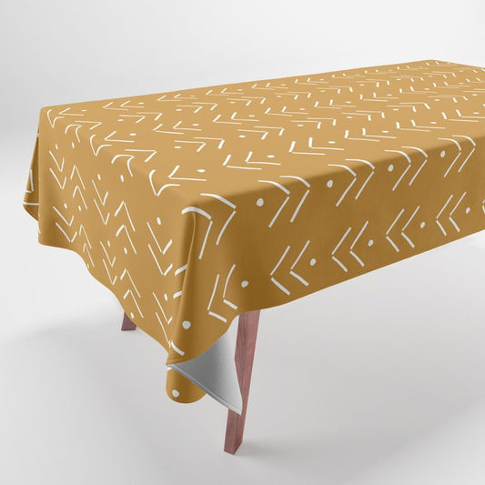 Arrow Lines Pattern Design 10 in mustard yellow Tablecloth Gallery Image 1