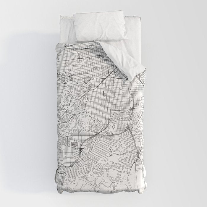 San Francisco White Map Duvet Cover Gallery Image 10
