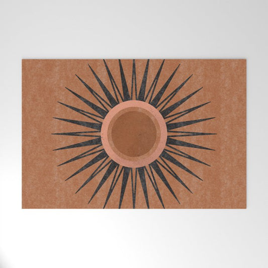 Terracotta Mid Century Sunburst Welcome Mat Gallery Image 1