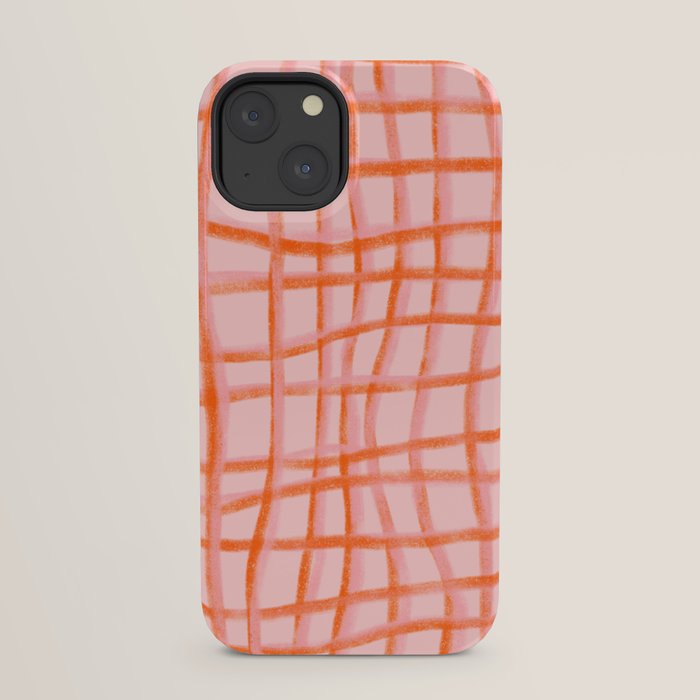 Modern abstract red and pink grids iPhone Case Gallery Image 29