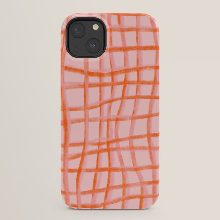 Modern abstract red and pink grids iPhone Case Gallery Image 22