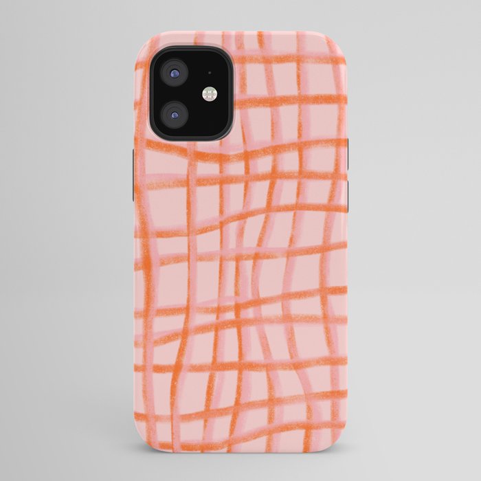 Modern abstract red and pink grids iPhone Case Gallery Image 42