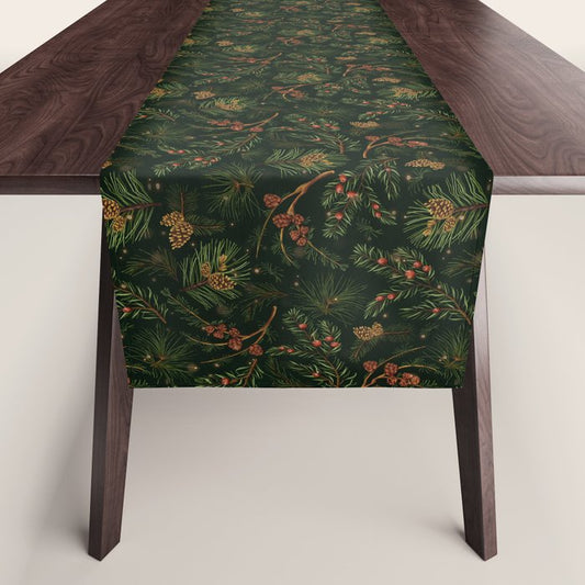 Christmas Spruce Dark Green Table Runner Gallery Image 1