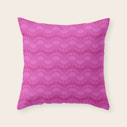 Pink neon bright geometric pattern Throw Pillow Gallery Image 1