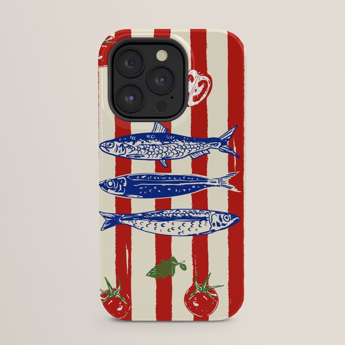 Sardines and Tomato Mediterranean Doodle iPhone Case Gallery Image 31