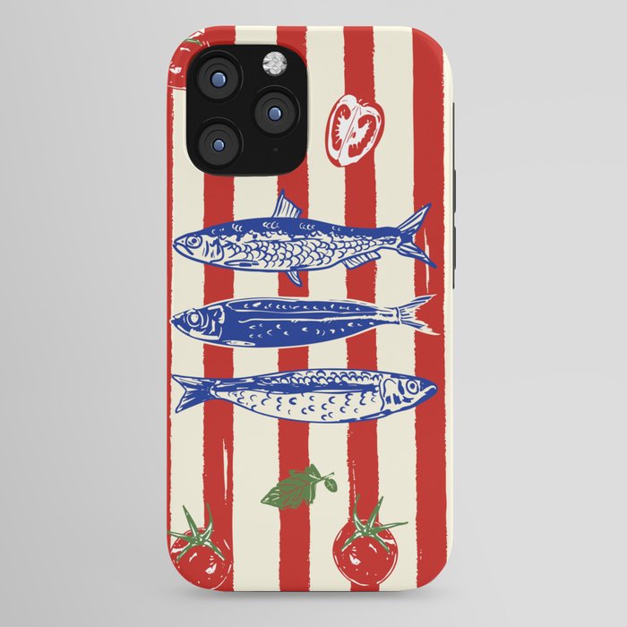 Sardines and Tomato Mediterranean Doodle iPhone Case Gallery Image 44