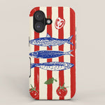 Sardines and Tomato Mediterranean Doodle iPhone Case Gallery Image 1