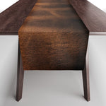 dark cognac brushed suede leather ( faux ) Table Runner Gallery Image 1