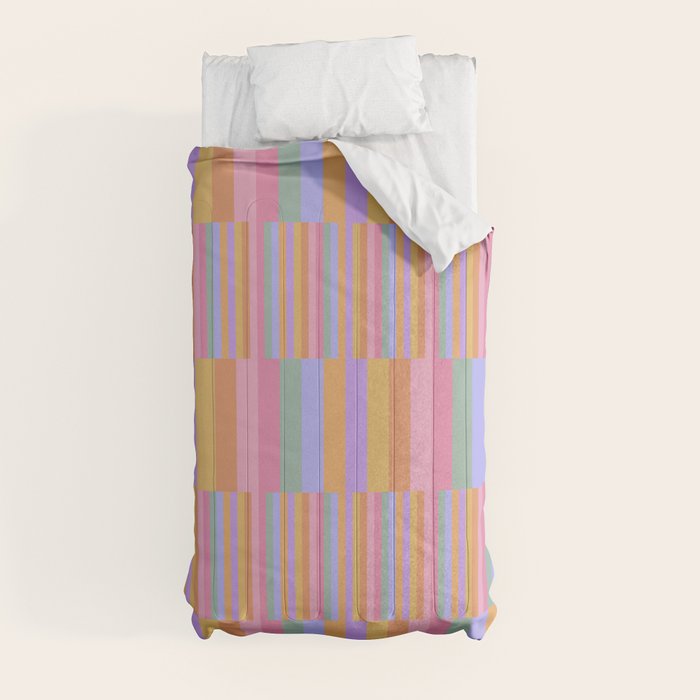Mixed Stripes Pattern III 60s Rainbow Comforter Gallery Image 4