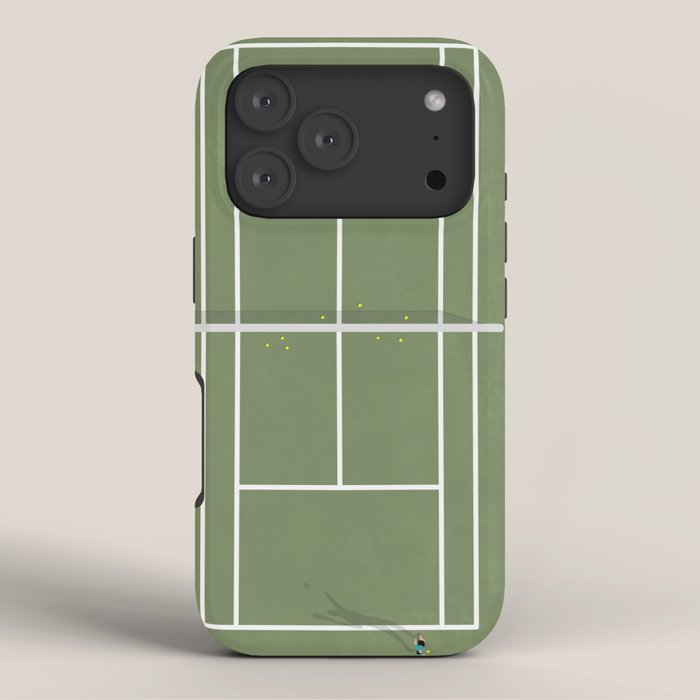 Tennis Court From Above | Illustration iPhone Case Gallery Image 3