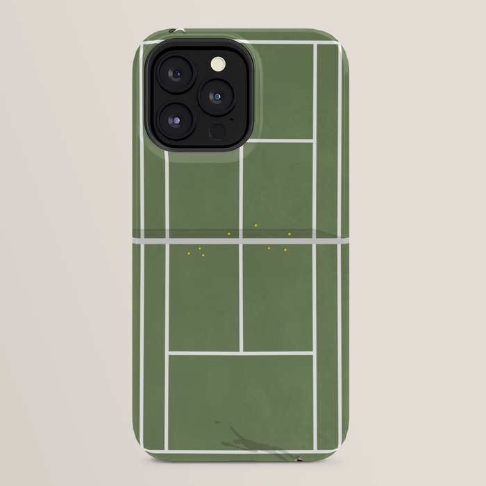Tennis Court From Above | Illustration iPhone Case Gallery Image 24
