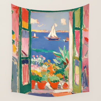 Sea View from the Window Wall Tapestry Gallery Image 4