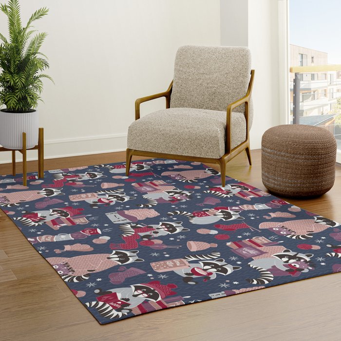 Hygge raccoon Rug Gallery Image 3