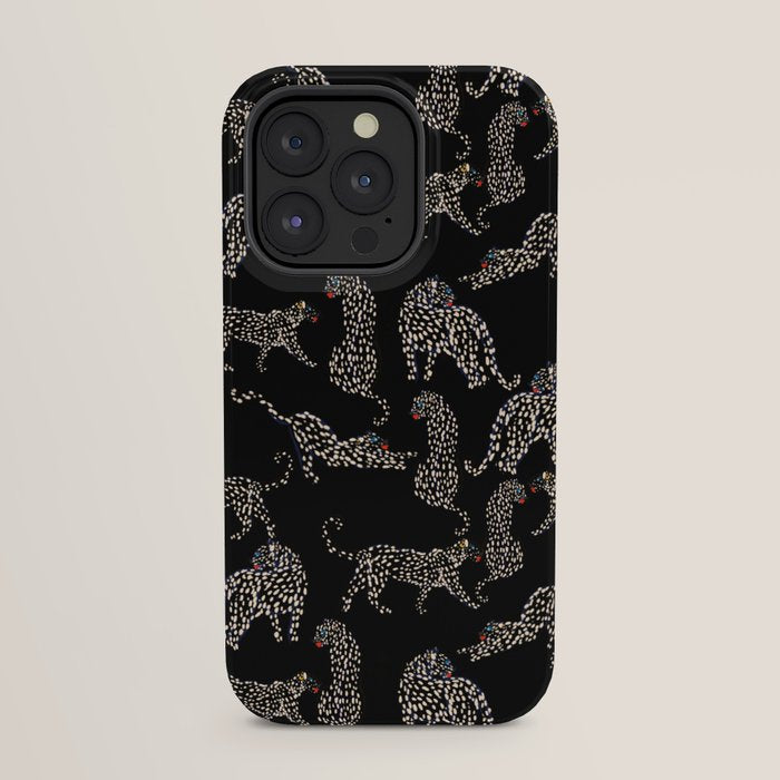 Boho modern black cheetah iPhone Case Gallery Image 23