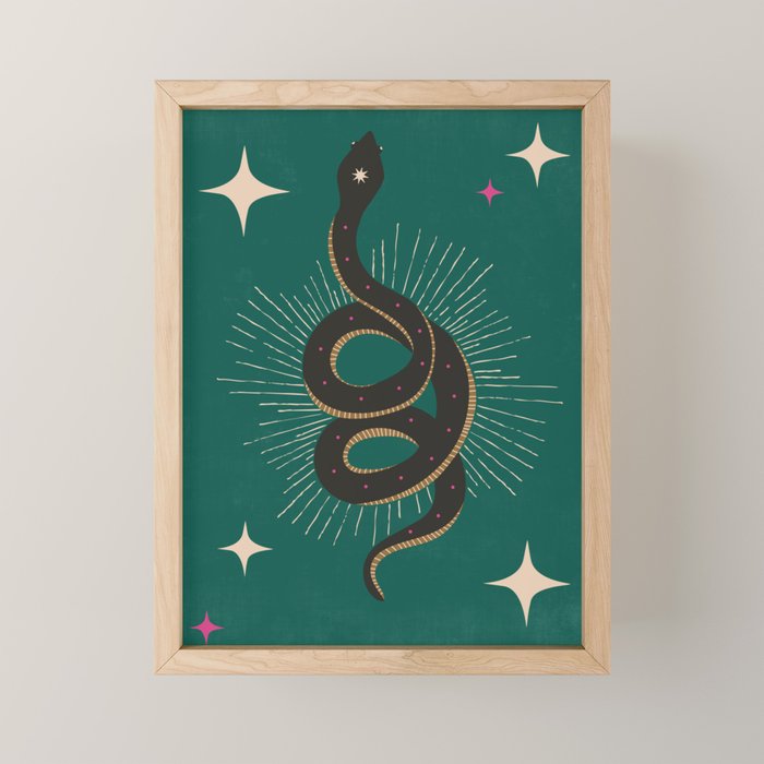 Slither - Green Mini Art Print Gallery Image 1