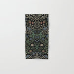 William Morris Vintage Blackthorn Dark Green 1892 Bath Towel Gallery Image 1