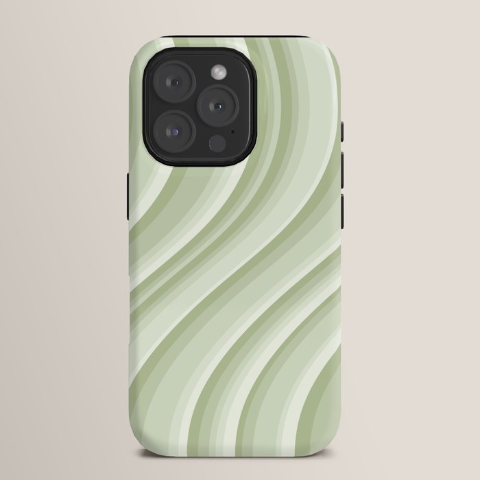 Wavy Stripes XXI - Pastel Natural Green iPhone Case Gallery Image 15