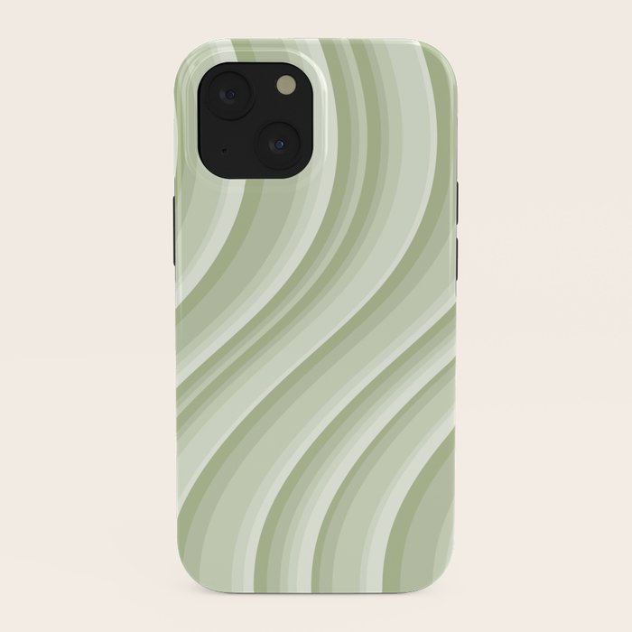 Wavy Stripes XXI - Pastel Natural Green iPhone Case Gallery Image 38