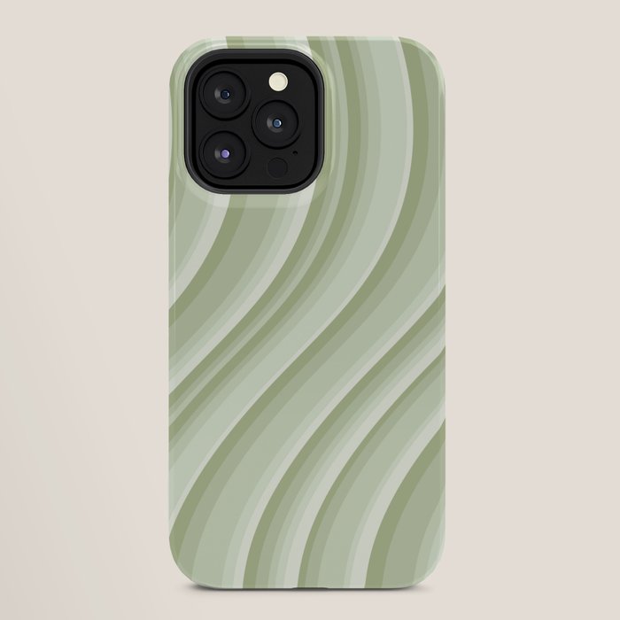 Wavy Stripes XXI - Pastel Natural Green iPhone Case Gallery Image 28