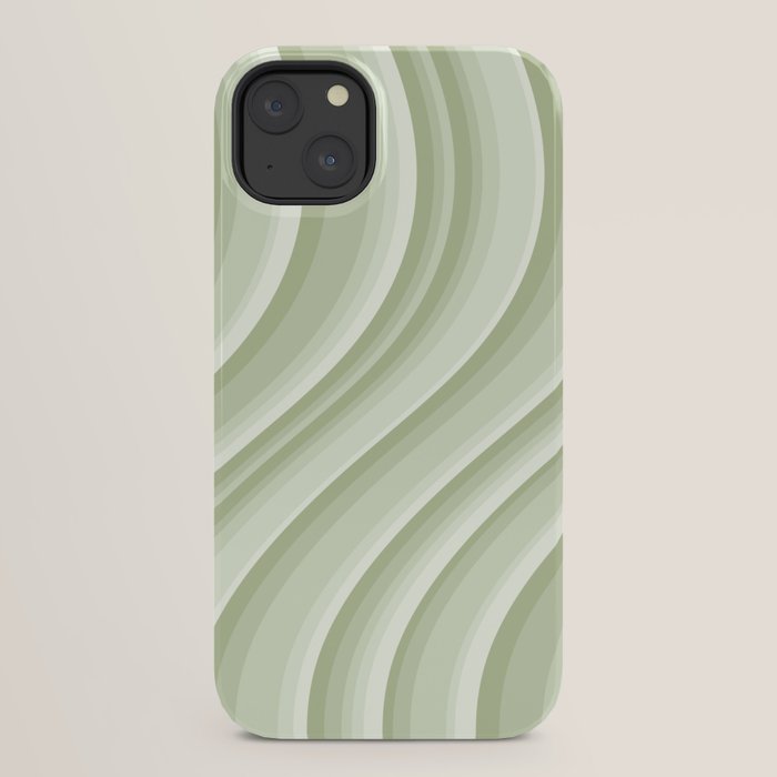 Wavy Stripes XXI - Pastel Natural Green iPhone Case Gallery Image 22