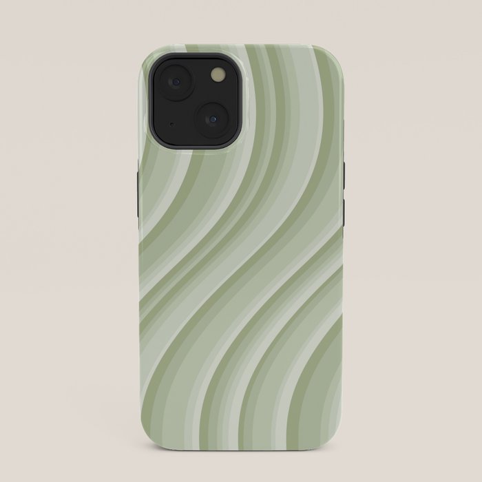 Wavy Stripes XXI - Pastel Natural Green iPhone Case Gallery Image 33