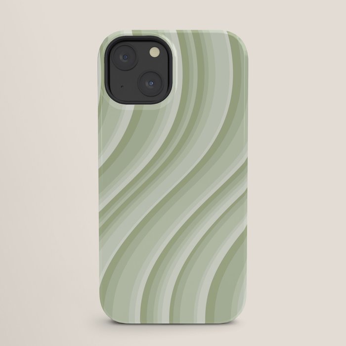 Wavy Stripes XXI - Pastel Natural Green iPhone Case Gallery Image 25